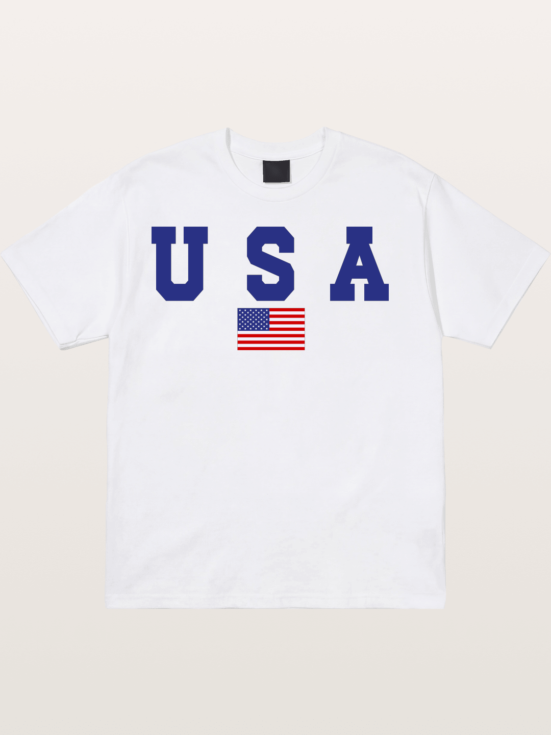 USA Letters With American Flag Cotton T-shirt