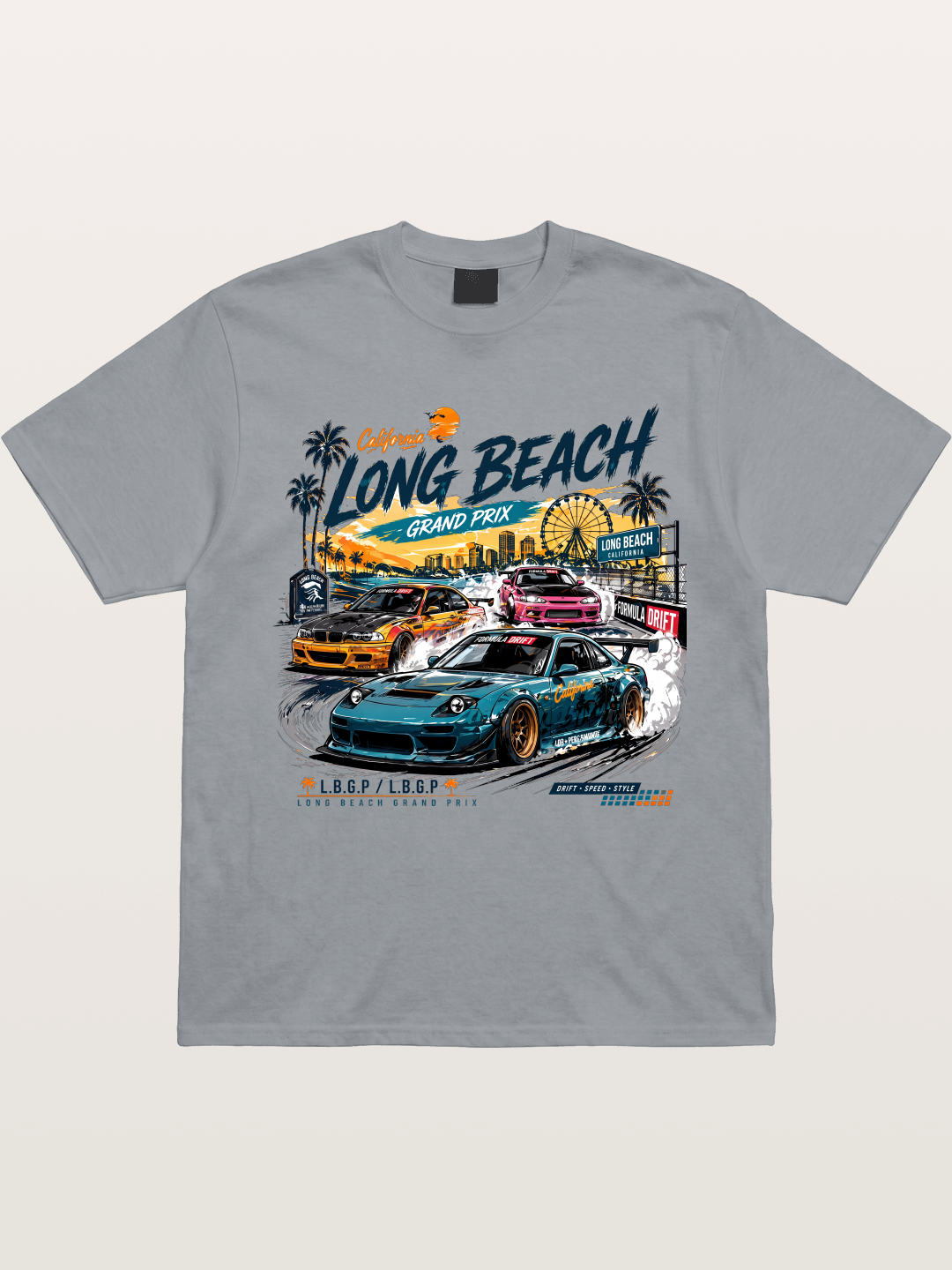 Long Beach Drift Racing Art Gildan T-shirt