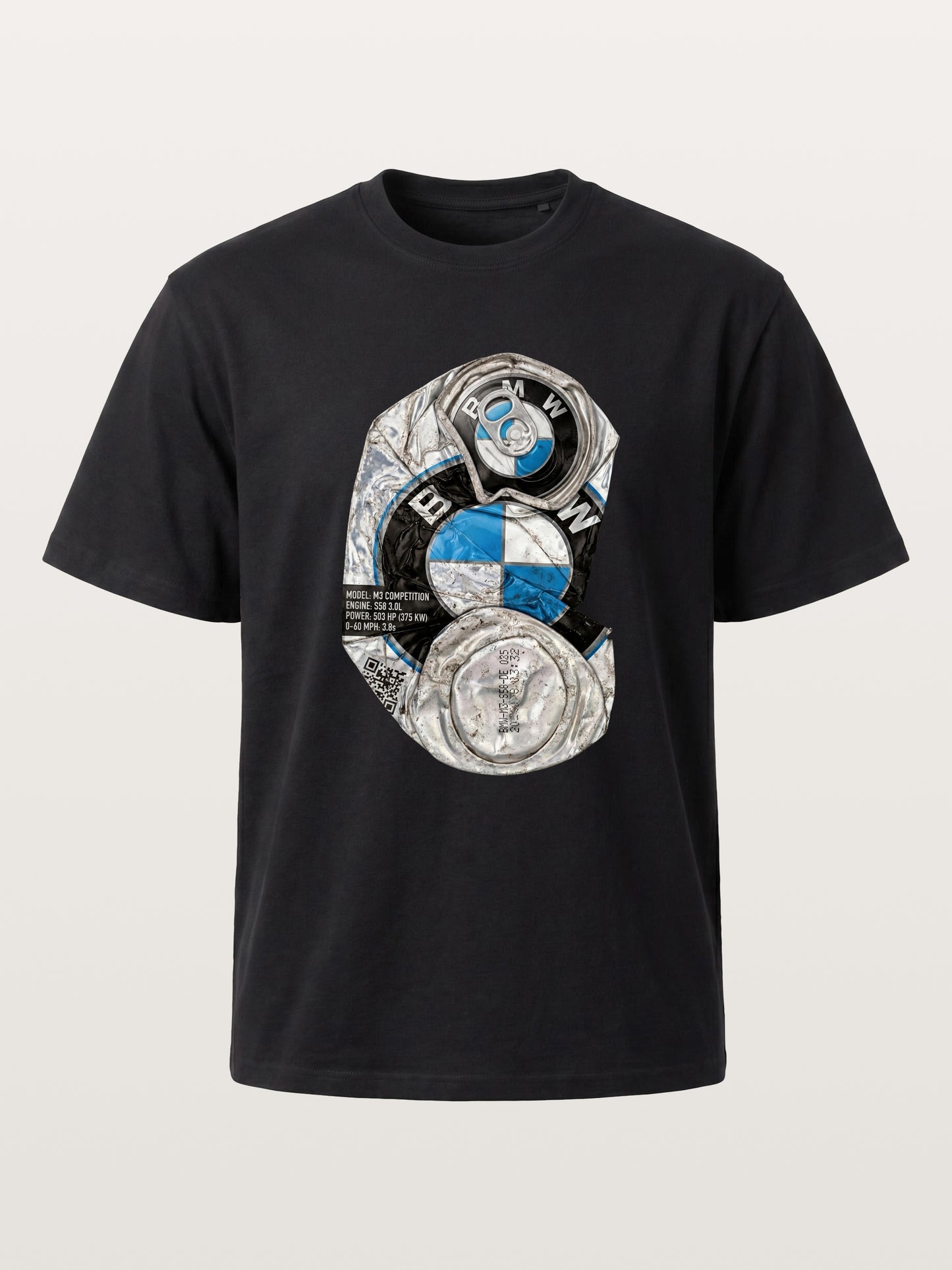 Crushed BMW Cans Collage Cotton T-shirt