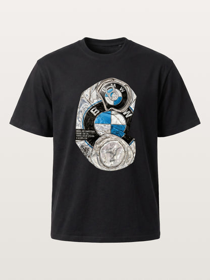 Crushed BMW Cans Collage Cotton T-shirt