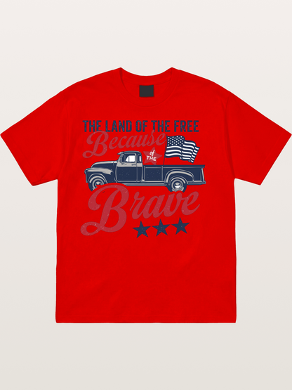 Land of the Free Vintage American Truck Cotton T-shirt