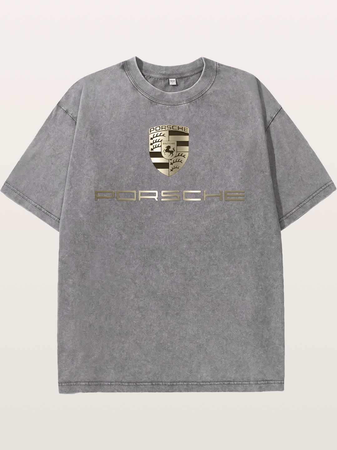 Metallic Porsche Shield Logo Washed T-shirt
