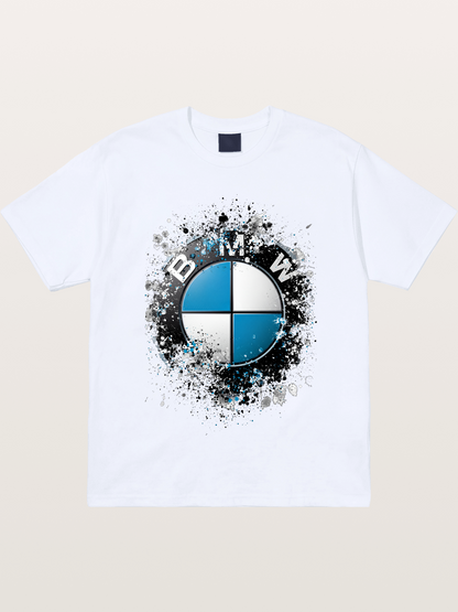BMW Splash Paint Round Logo Gildan T-shirt