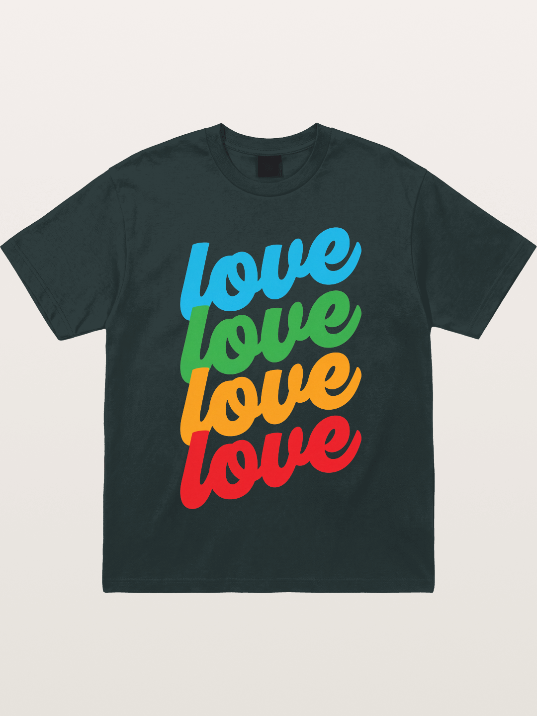 Love Is Love Stacked Rainbow Gildan T-shirt