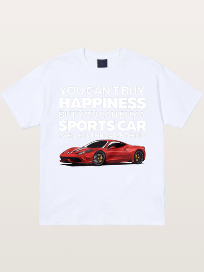 Sports Car Happiness Quote Red Ferrari Gildan T-shirt