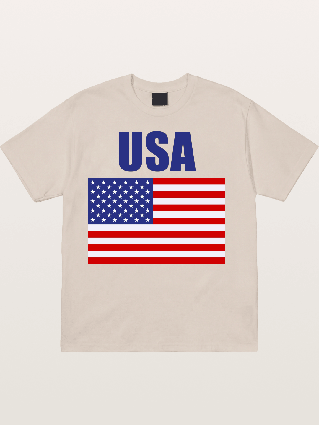 Simple USA American Flag Cotton T-shirt