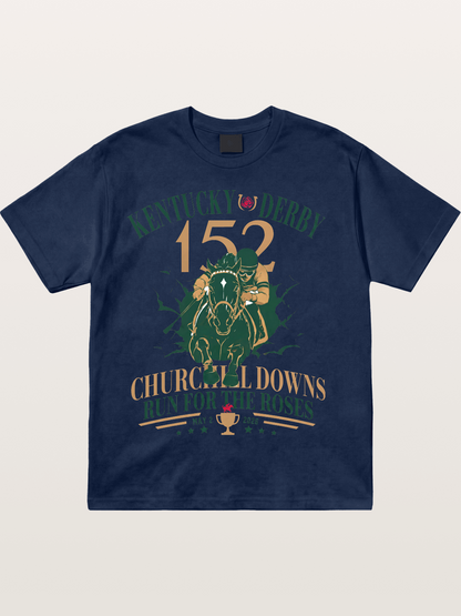 152nd Kentucky Derby Vintage Print Cotton T-shirt
