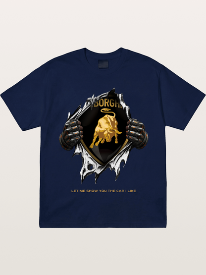 Lamborghini Bull Crest Tear Through Gildan T-shirt