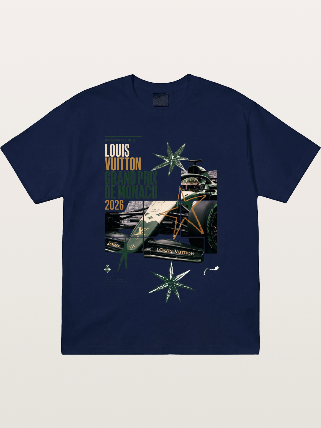 Green LV F1 Race Car Print Gildan T-shirt