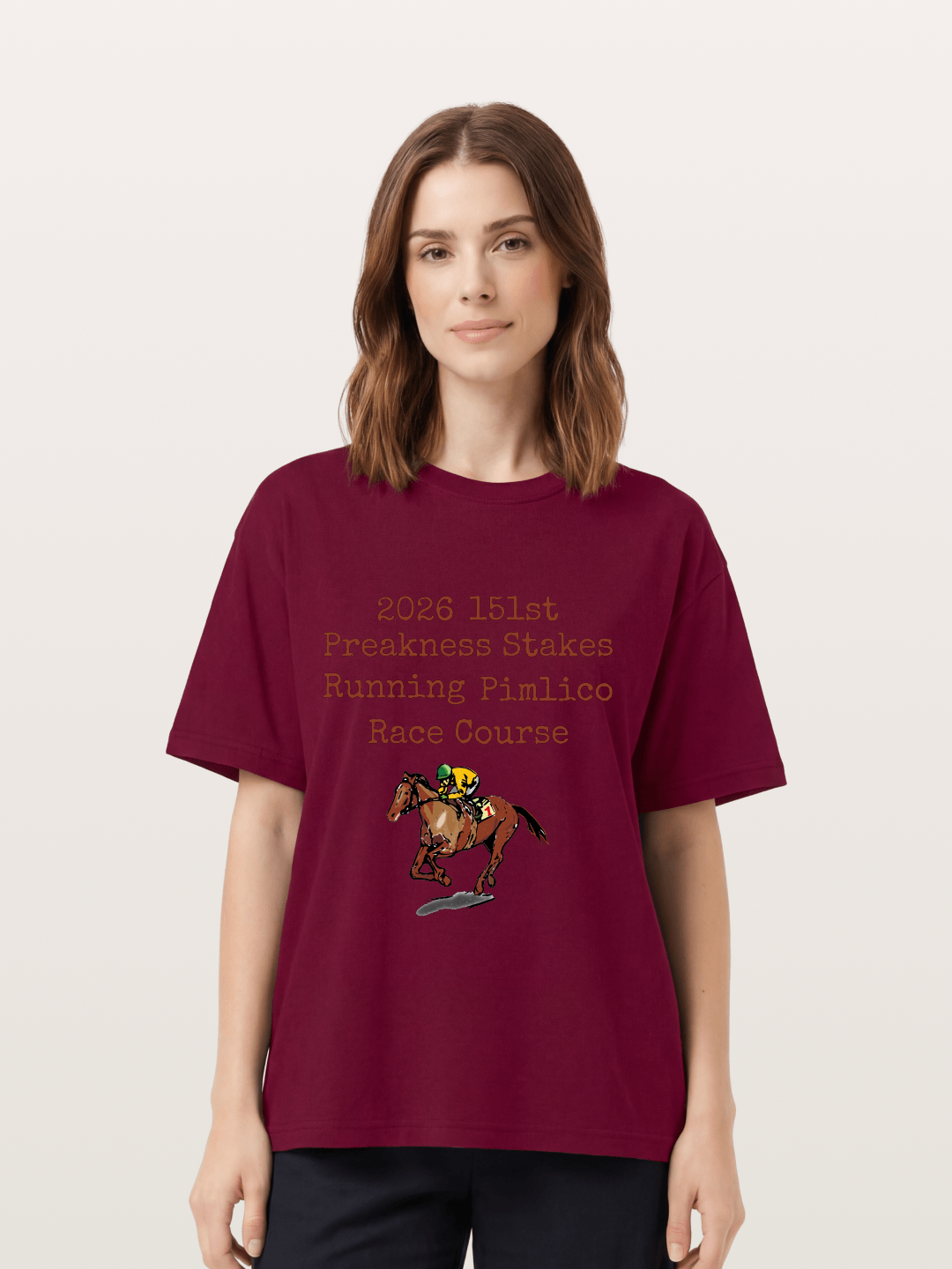 151st Preakness Yellow Silks Horse Gildan T-shirt