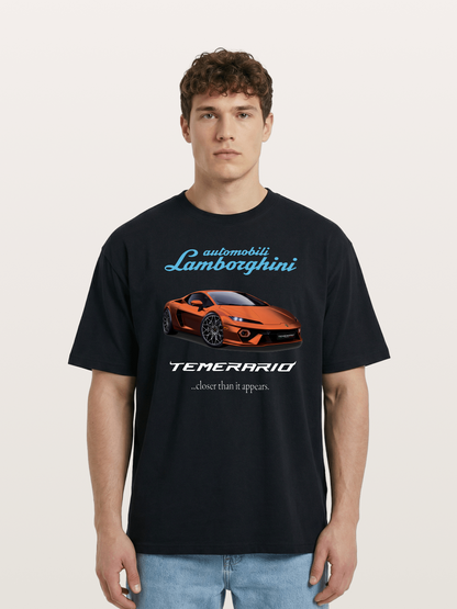 Lamborghini Temerario Orange Sports Car Cotton T-shirt