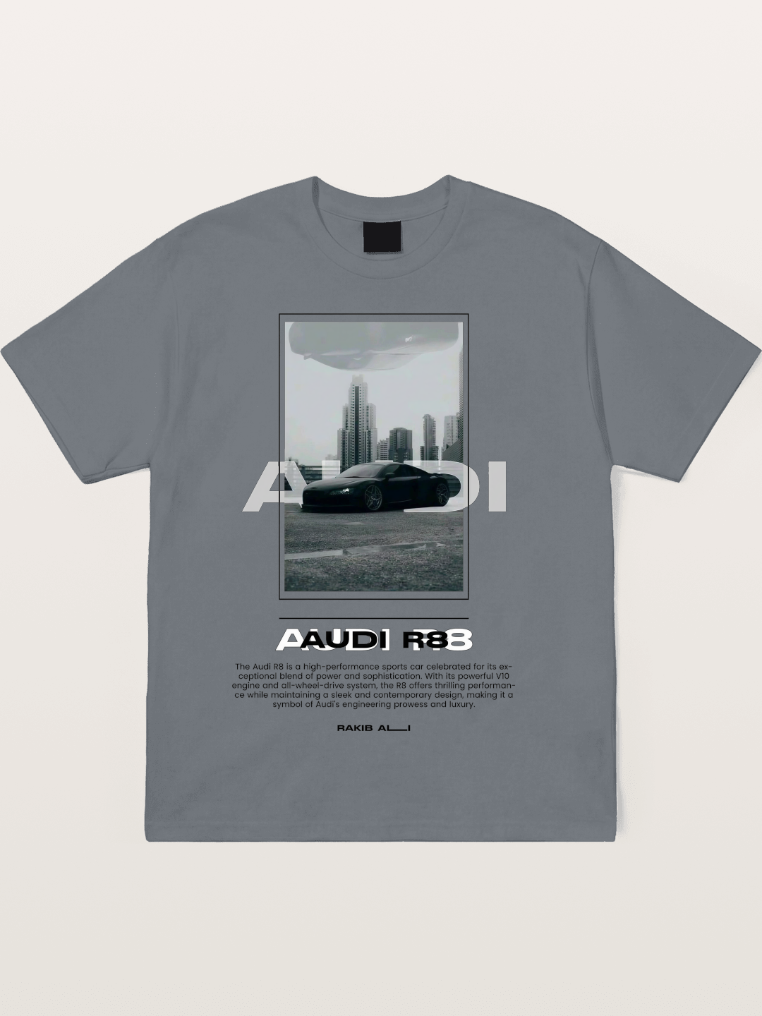 Audi R8 City Night Graphic Cotton T-shirt