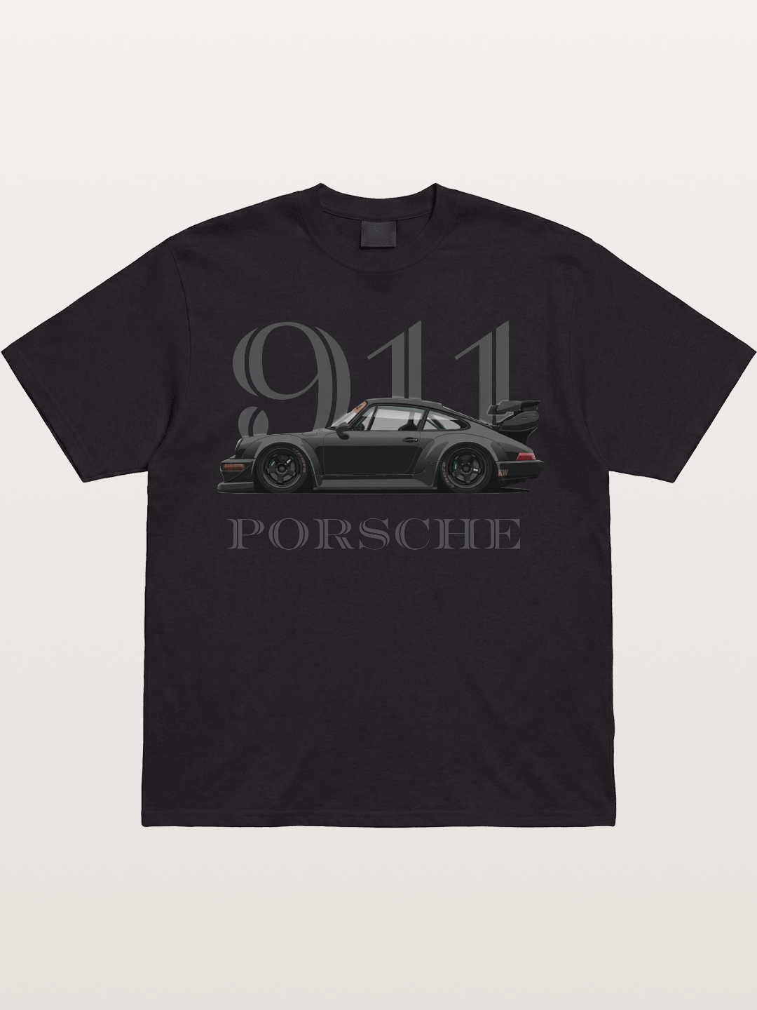 Porsche 911 Widebody Black Sports Car Gildan T-shirt
