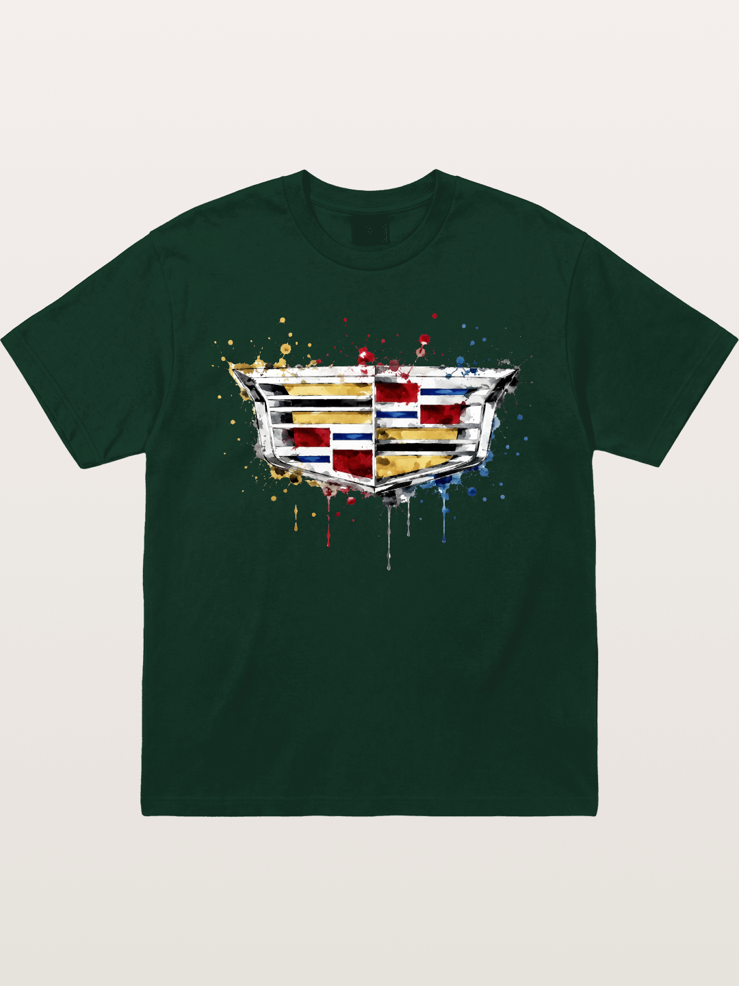 Cadillac Watercolor Logo Print Gildan T-shirt