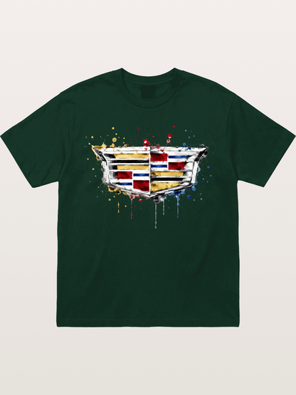 Cadillac Watercolor Logo Print Gildan T-shirt