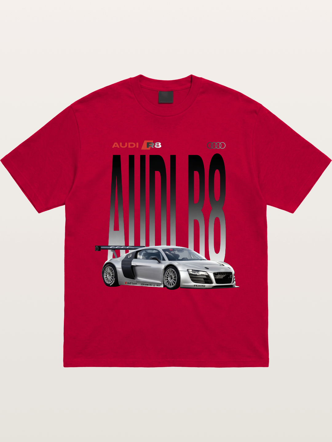 Silver Audi R8 GT3 Front Side View Gildan T-shirt