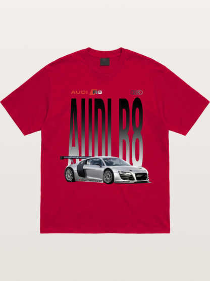 Silver Audi R8 GT3 Front Side View Gildan T-shirt