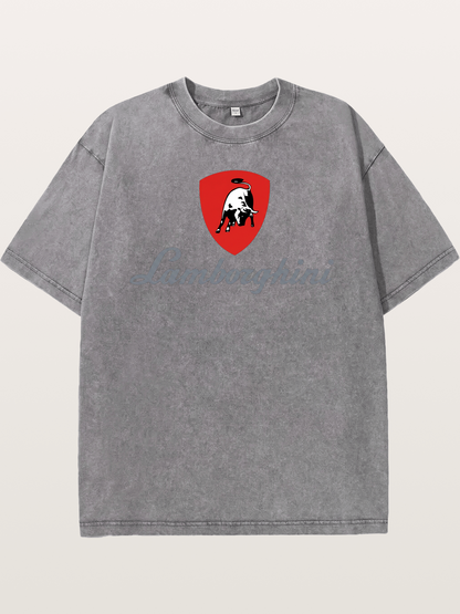 Lamborghini Red Bull Logo Washed T-shirt