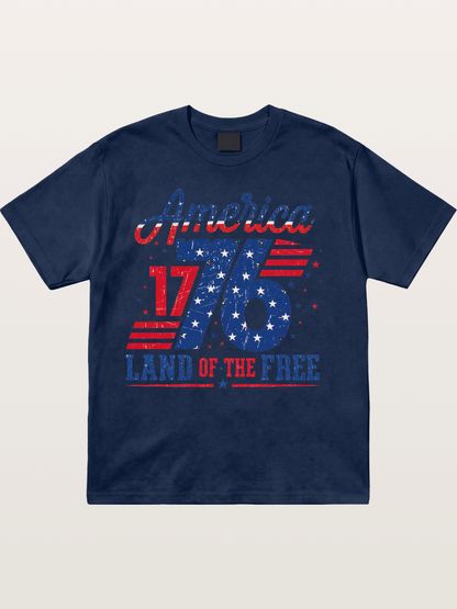 America 1776 Land Of The Free Cotton T-shirt