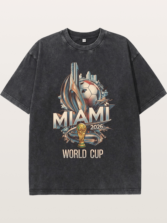 Miami World Cup 2026 Emblem Washed T-shirt