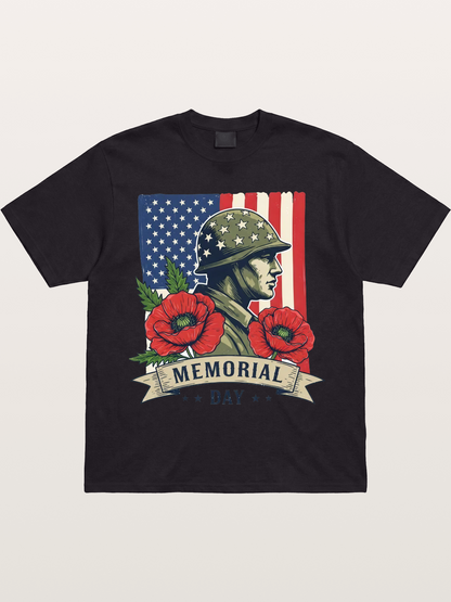 Memorial Day Poppy Soldier Art Gildan T-shirt