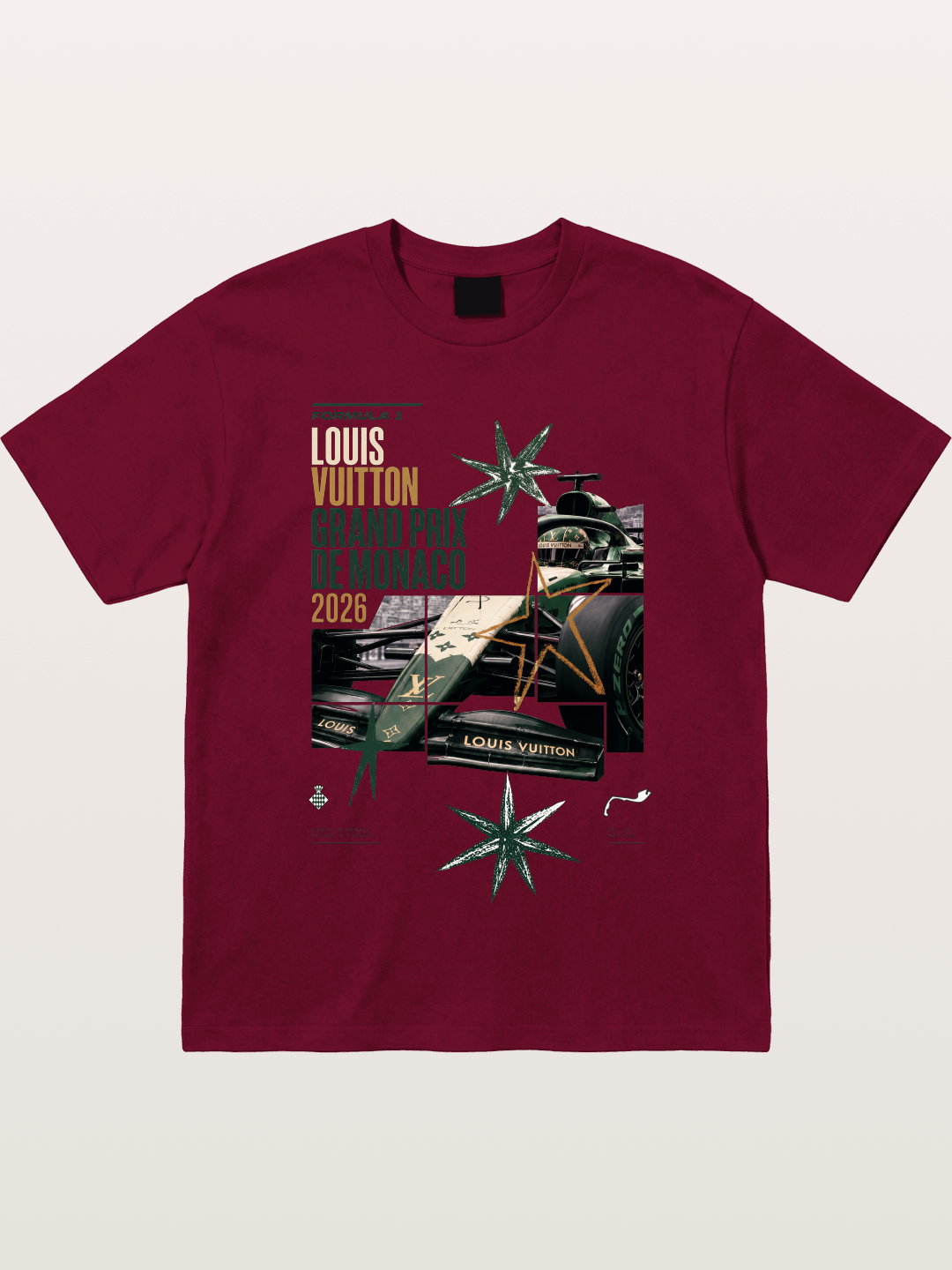 Green LV F1 Race Car Print Gildan T-shirt