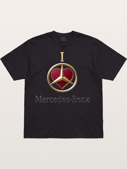 Mercedes Love Logo Art Cotton T-shirt