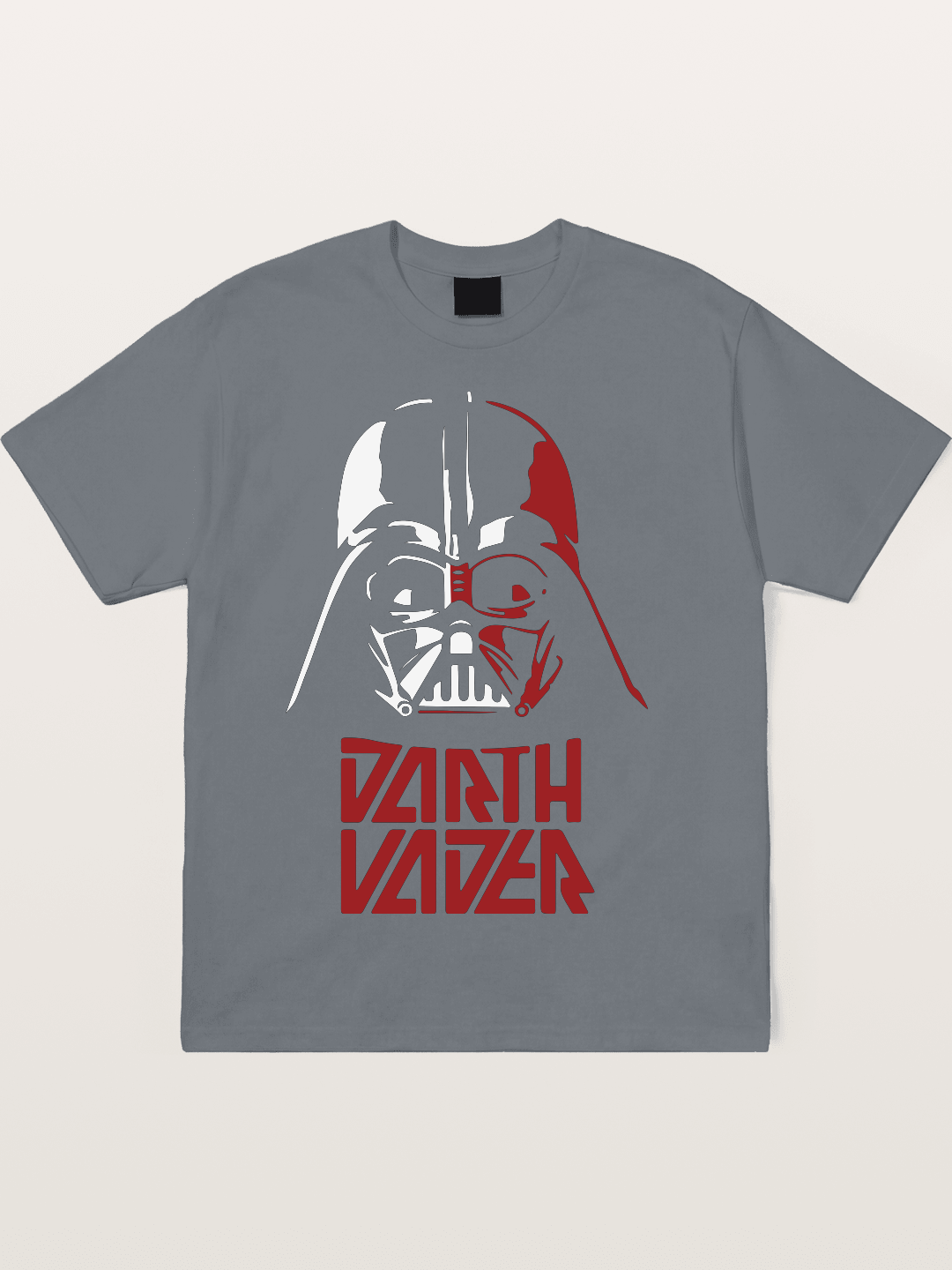 Darth Vader Red White Helmet Cotton T-shirt