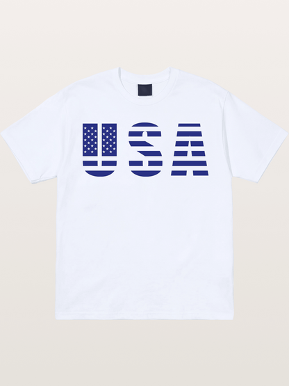 Blue Tone USA American Flag Gildan T-shirt
