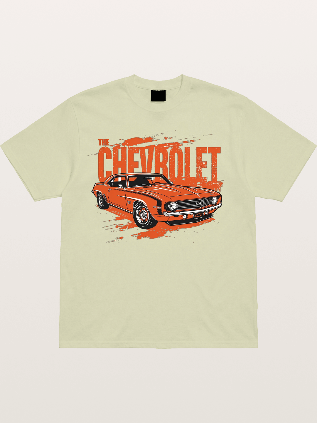 Orange Classic American Car Cotton T-shirt