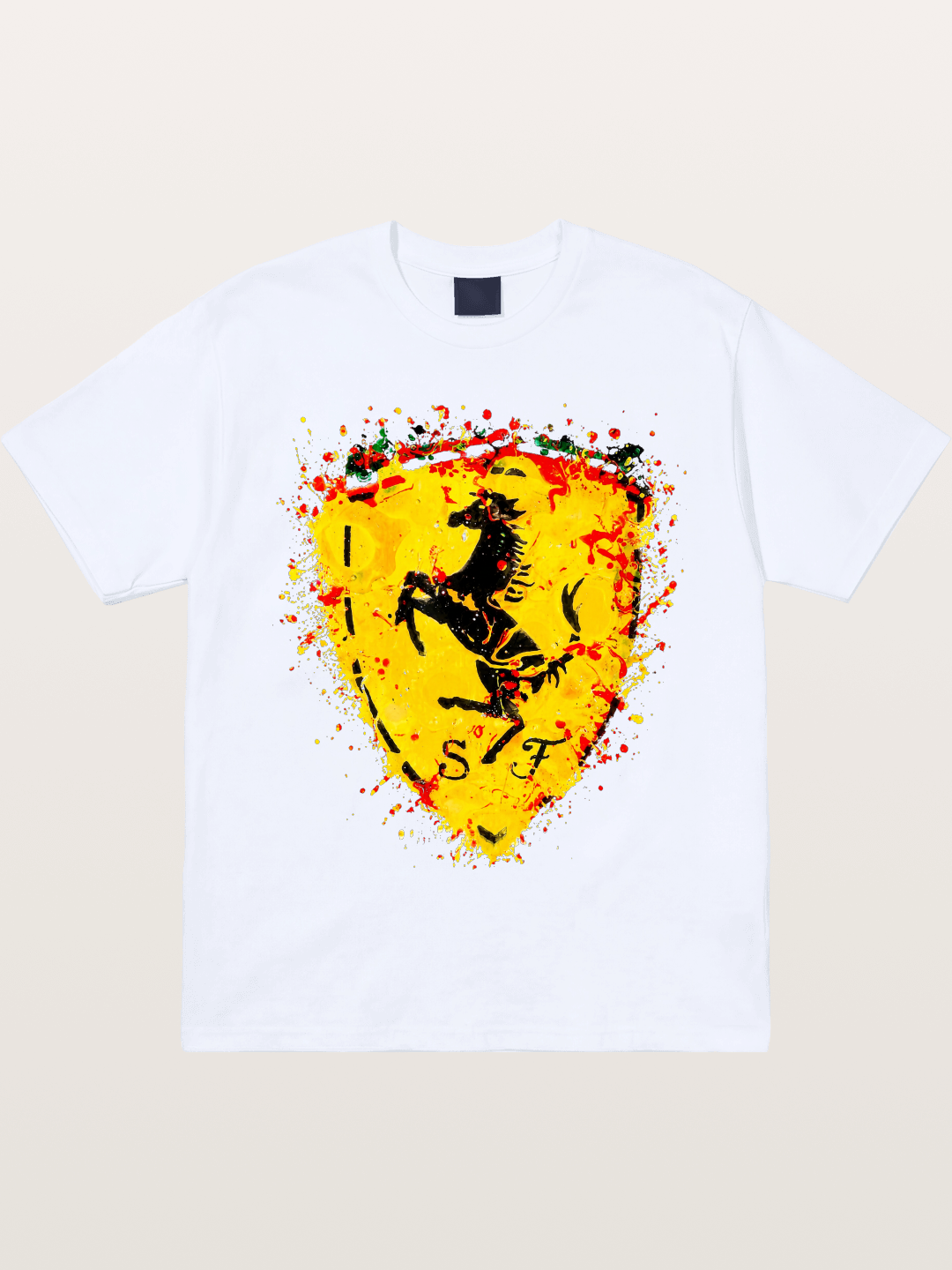 Ferrari Paint Splash Logo Gildan T-shirt