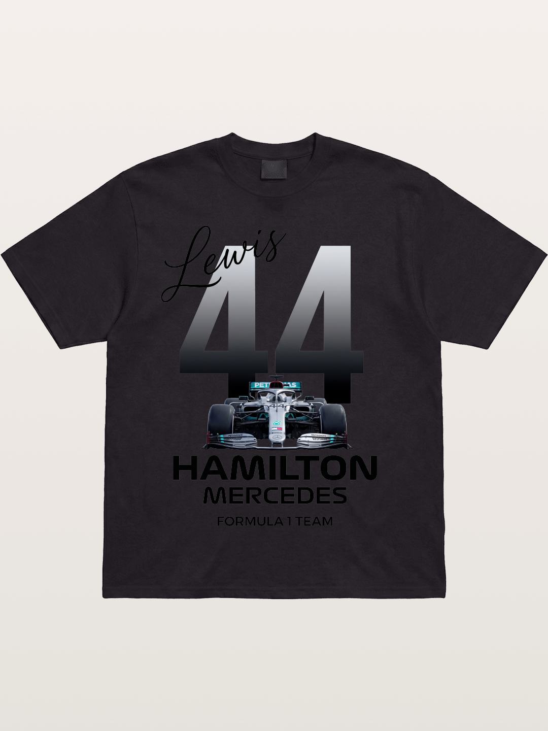 Lewis Hamilton Mercedes 44 Design Cotton T-shirt