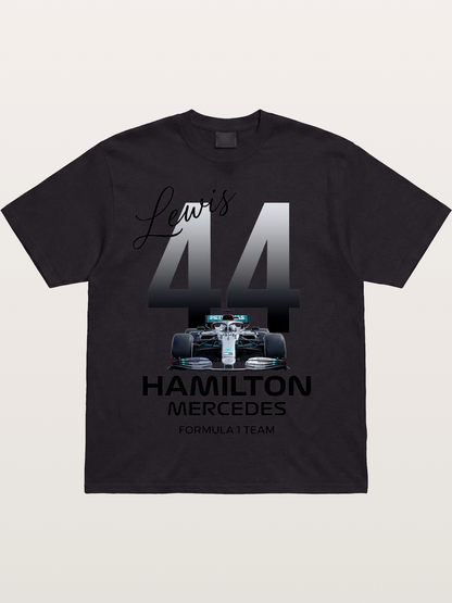 Lewis Hamilton Mercedes 44 Design Cotton T-shirt