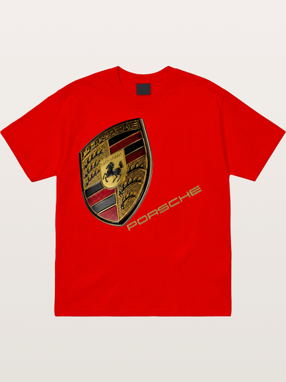 Porsche Classic Emblem Art Cotton T-shirt