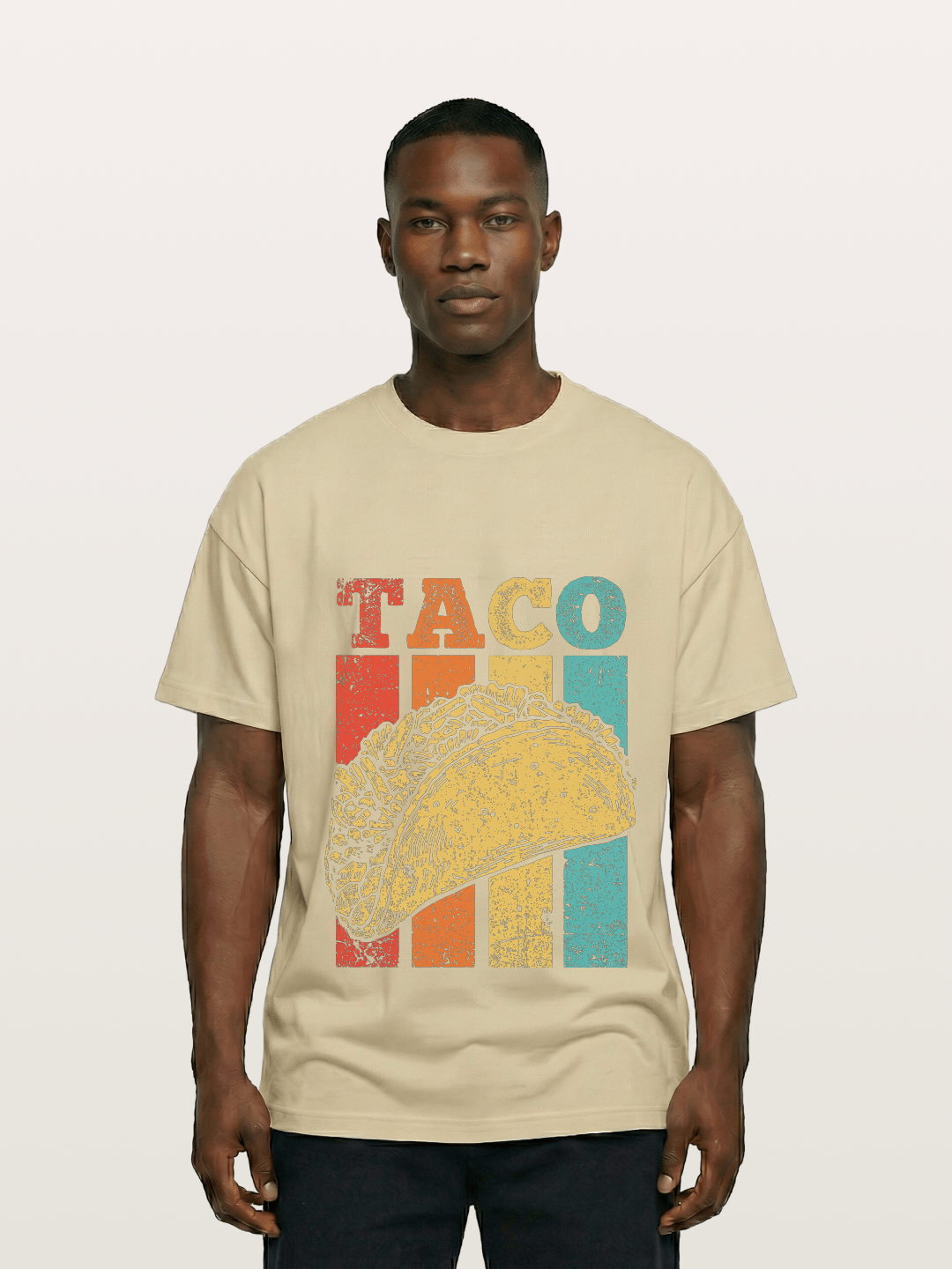 Vintage Taco Retro Stripes Food Gildan T-shirt