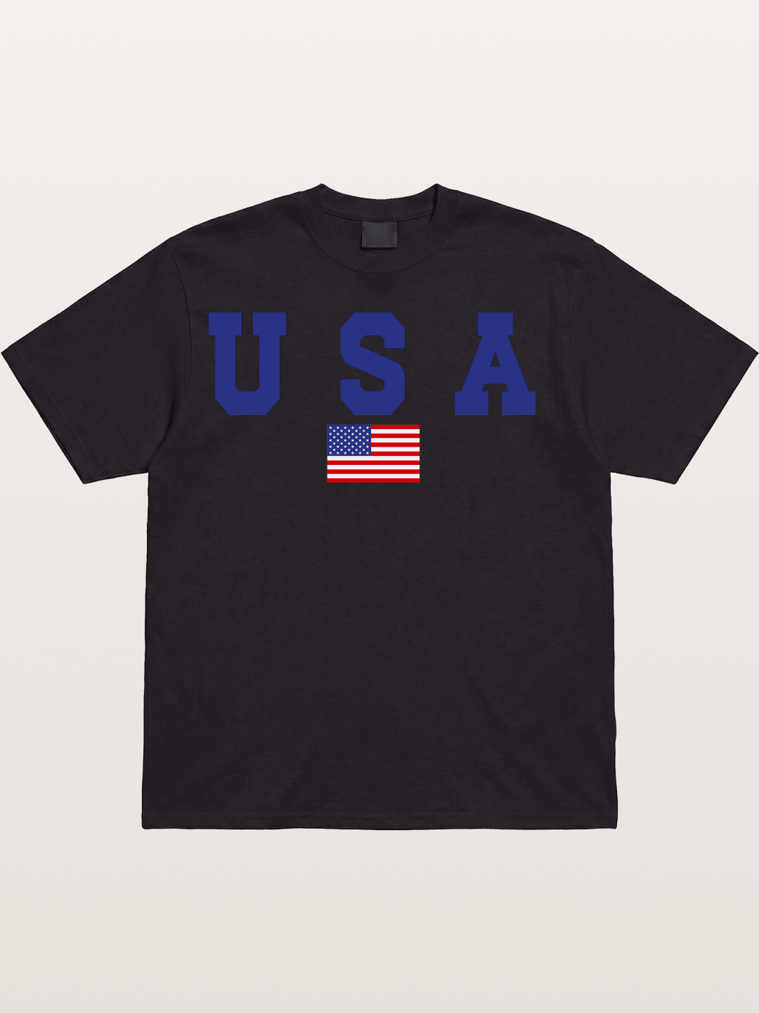 USA Letters With American Flag Cotton T-shirt