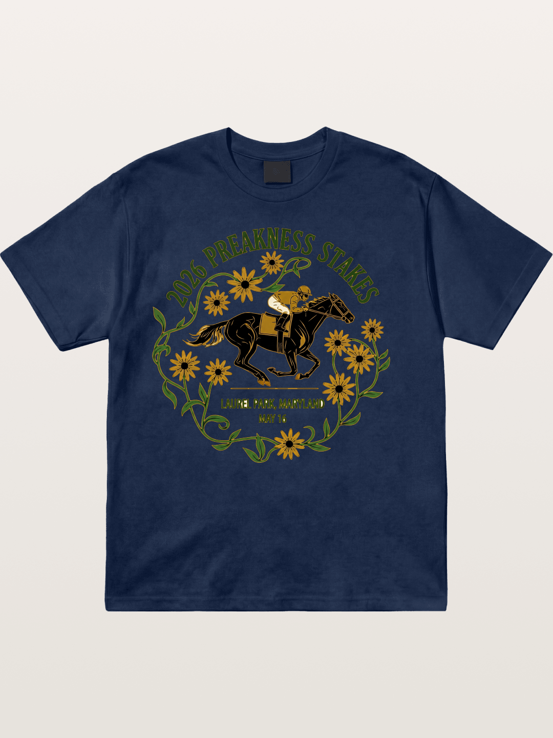 Preakness Stakes Laurel Wreath Badge Cotton T-shirt