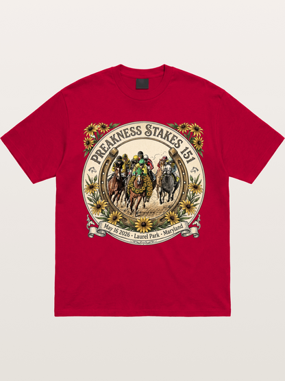 151st Preakness Stakes Horseshoe Badge Gildan T-shirt