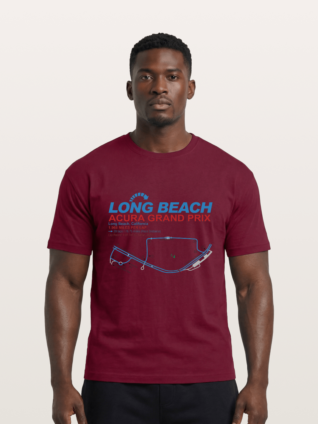 Long Beach Grand Prix Map Gildan T-shirt