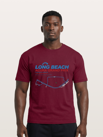 Long Beach Grand Prix Map Gildan T-shirt