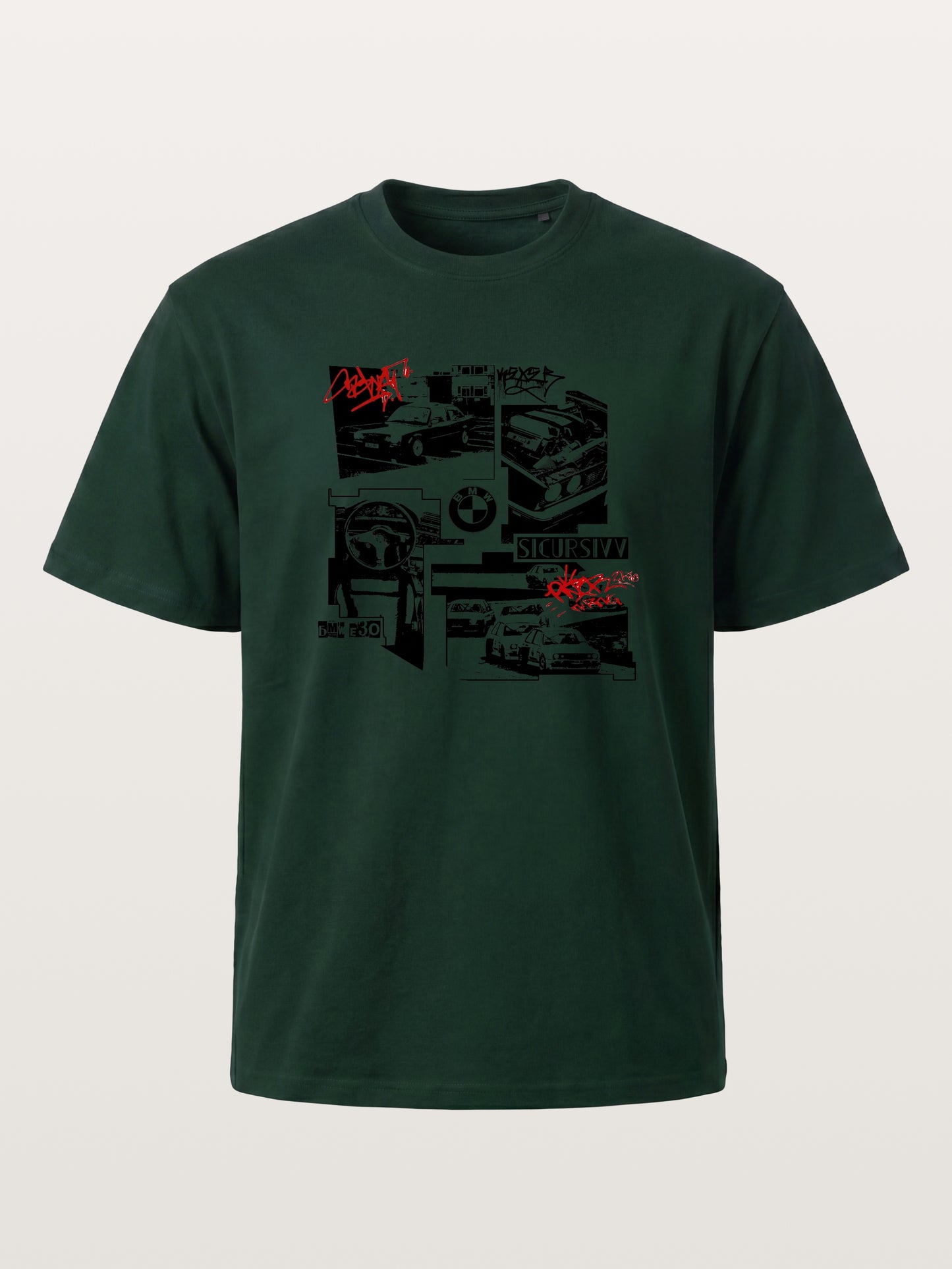 BMW E30 Collage Graffiti Art Gildan T-shirt