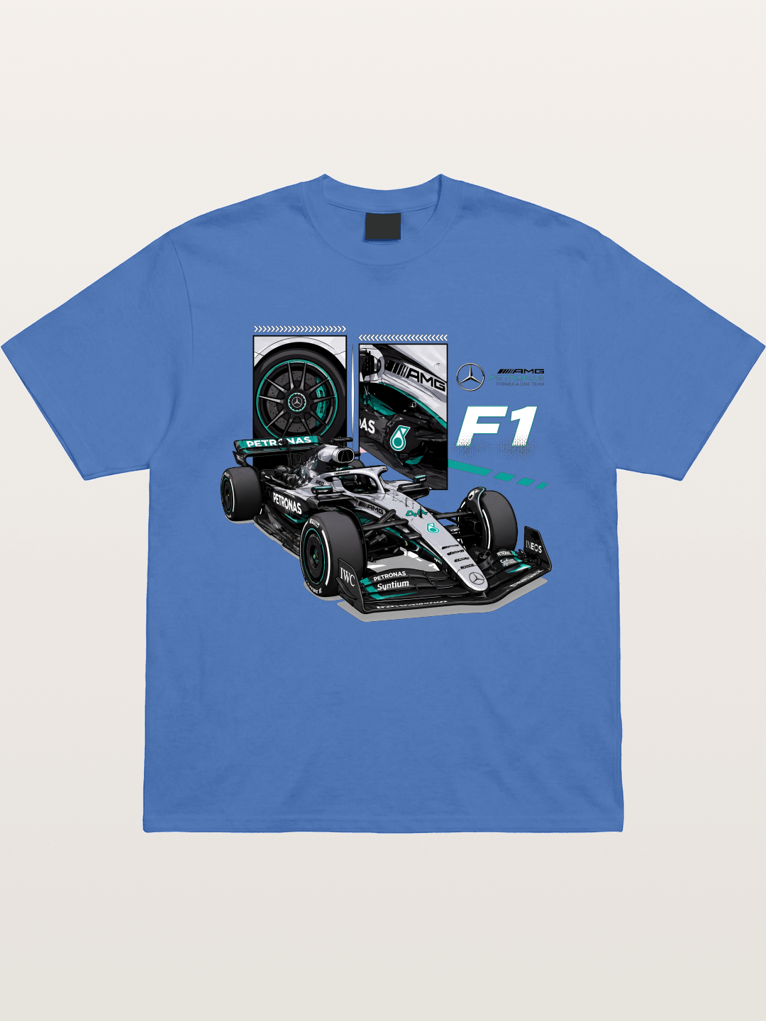Mercedes Petronas F1 Collage Art Gildan T-shirt