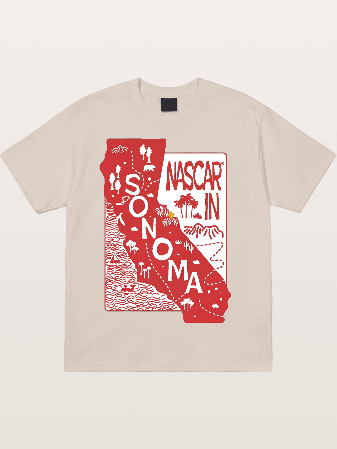 Sonoma Raceway California Outline Cotton T-shirt