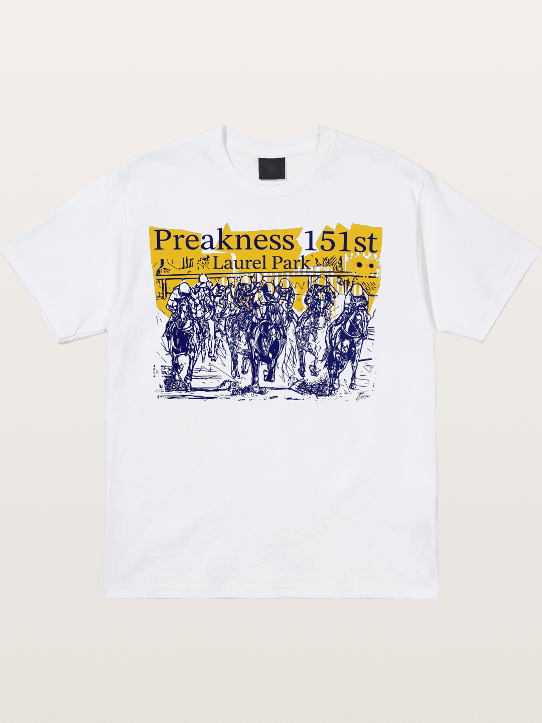 Preakness 151 Sketch Racing Art Cotton T-shirt
