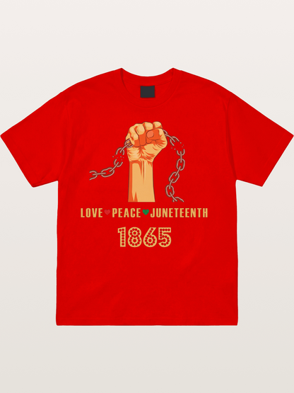 Juneteenth Love Peace Fist Cotton T-shirt