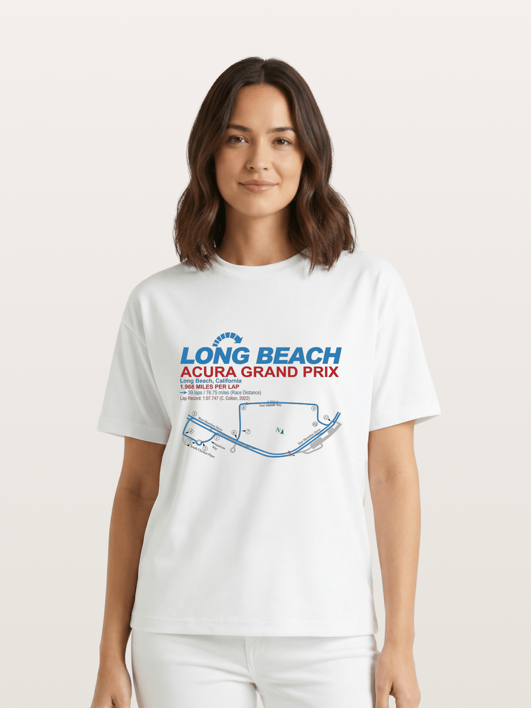 Long Beach Grand Prix Map Gildan T-shirt