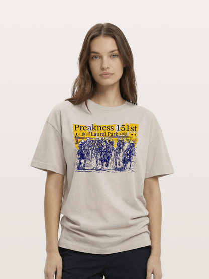 Preakness 151 Sketch Racing Art Cotton T-shirt