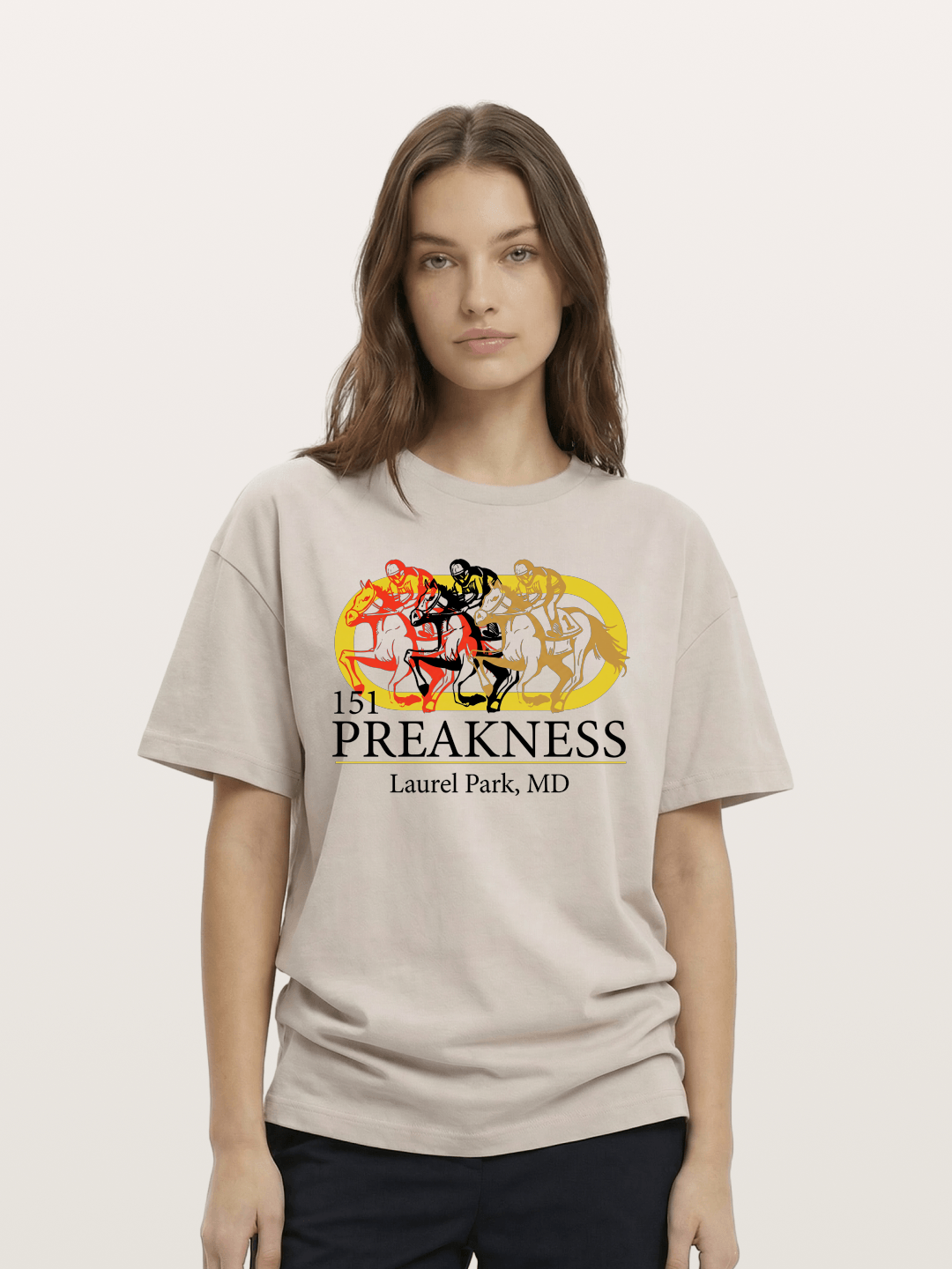 Preakness 151st Horse Racing Art Cotton T-shirt