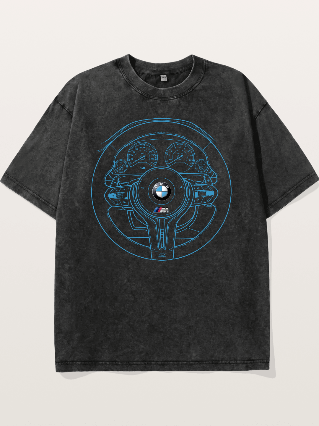 BMW M Vintage Steering Wheel Draft Washed T-shirt