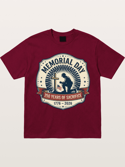 Memorial Day Vintage Sacrifice Badge Gildan T-shirt